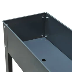 Jardinera elevada Outsunny rectangular gris ocuro 80x100x30 cm