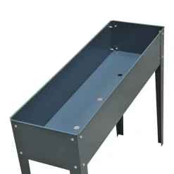 Jardinera elevada Outsunny rectangular gris ocuro 80x100x30 cm
