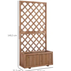 Jardinera Outsunny con enredadera natural 149,5x72,5x31,5 cm