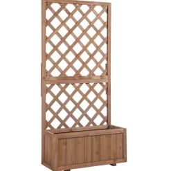 Jardinera Outsunny con enredadera natural 149,5x72,5x31,5 cm