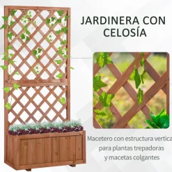 Jardinera Outsunny con enredadera natural 149,5x72,5x31,5 cm
