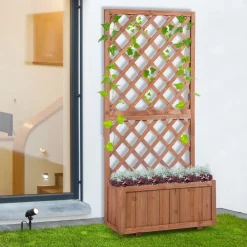 Jardinera Outsunny con enredadera natural 149,5x72,5x31,5 cm
