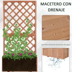 Jardinera Outsunny con enredadera natural 149,5x72,5x31,5 cm