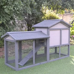 Jaula exterior de madera para animales pequeños 147x54x84 cm