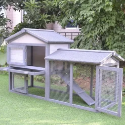 Jaula exterior de madera para animales pequeños 147x54x84 cm