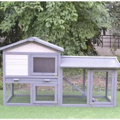 Jaula exterior de madera para animales pequeños 147x54x84 cm