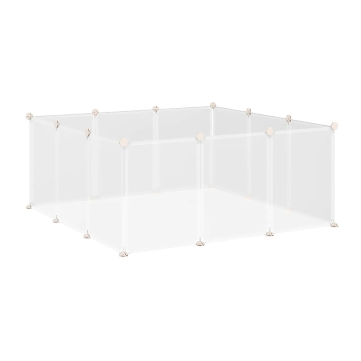 Jaula modular PawHut 12 paneles para conejos blanco 45x105x105 cm