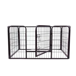 Jaula para mascotas PawHut doble cerradura 4 perros negro 70x125x80 cm