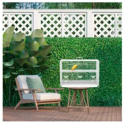 Jaula para pájaros PawHut 3 puertas + 2 perchas blanco 41x60x41 cm
