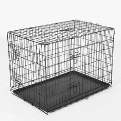 Jaula transportín PawHut para perros acero negro 57x76x53 cm