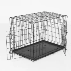 Jaula transportín PawHut para perros acero negro 57x76x53 cm