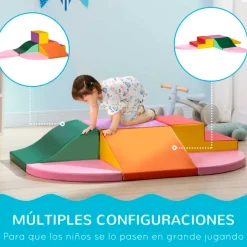 Juego de 6 bloques infantil Homcom +18M multicolor