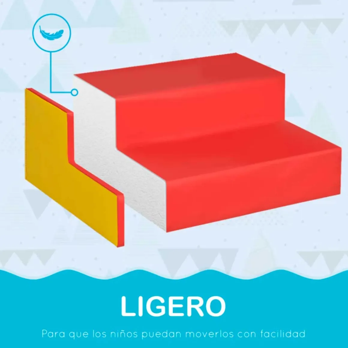 Juego de 6 bloques infantil Homcom +18M multicolor