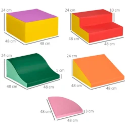 Juego de 6 bloques infantil Homcom +18M multicolor