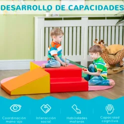 Juego de 6 bloques infantil Homcom +18M multicolor