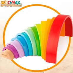 Juguete de construcción arcoíris Woomax 11 piezas +18M multicolor