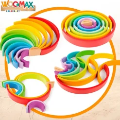 Juguete de construcción arcoíris Woomax 11 piezas +18M multicolor