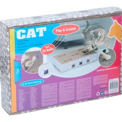 Juguete rascador para gatos 3 en 1 gris 6,5x34,5x24,5 cm