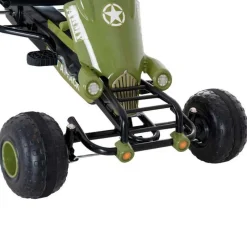 Kart a pedales Homcom asiento ajustable 3-6A negro/verde 56x99x65 cm