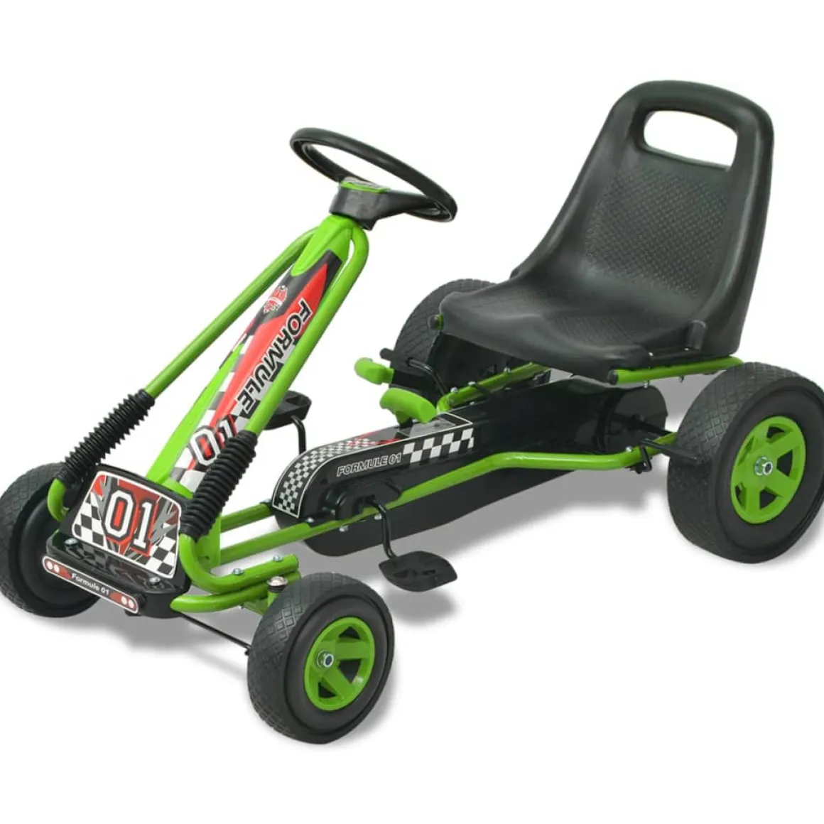 Kart infantil a pedales con asiento regulable +3A verde 60x96x56 cm