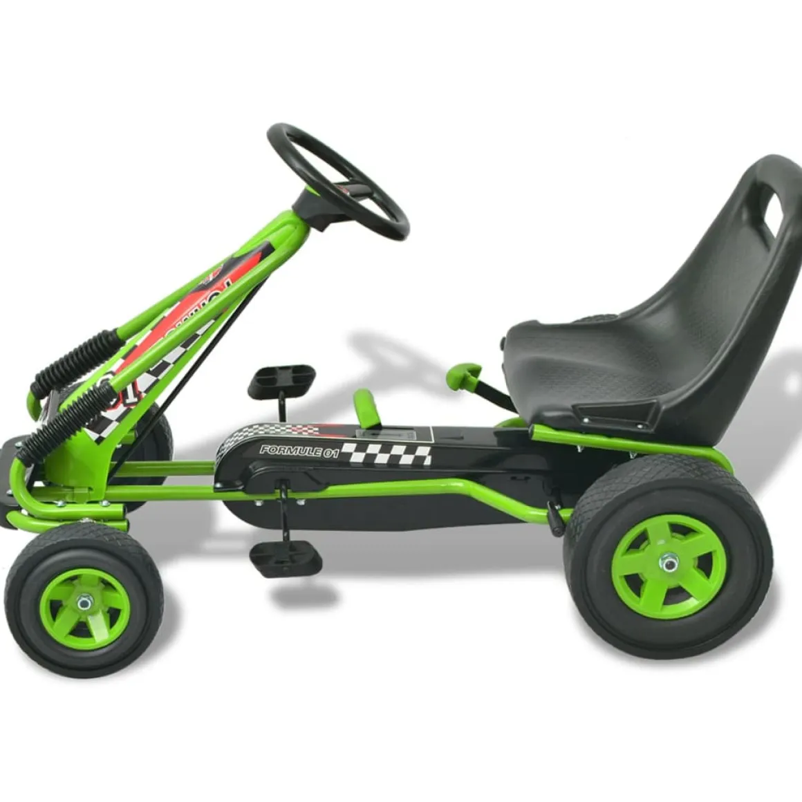 Kart infantil a pedales con asiento regulable +3A verde 60x96x56 cm