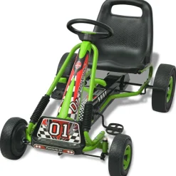 Kart infantil a pedales con asiento regulable +3A verde 60x96x56 cm