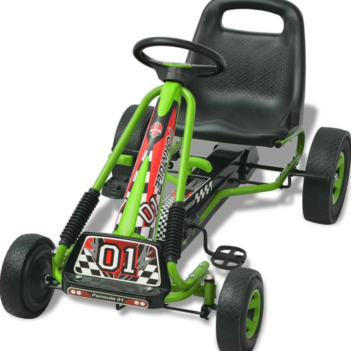 Kart infantil a pedales con asiento regulable +3A verde 60x96x56 cm