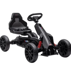 Kart infantil a pedales Go Kart Homcom altura regulable negro 58,5x58x100 cm