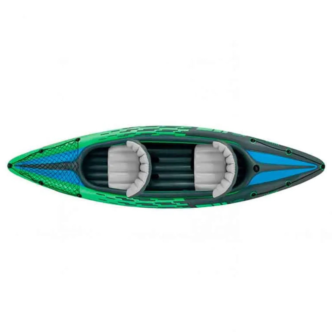 Kayak hinchable Challenger K2 Intex 2 plazas 2 remos+bomba de hinchado verde 38x76x351 cm