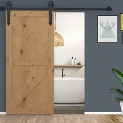 Kit de herrajes de puerta corredera Homcom negro 200 cm