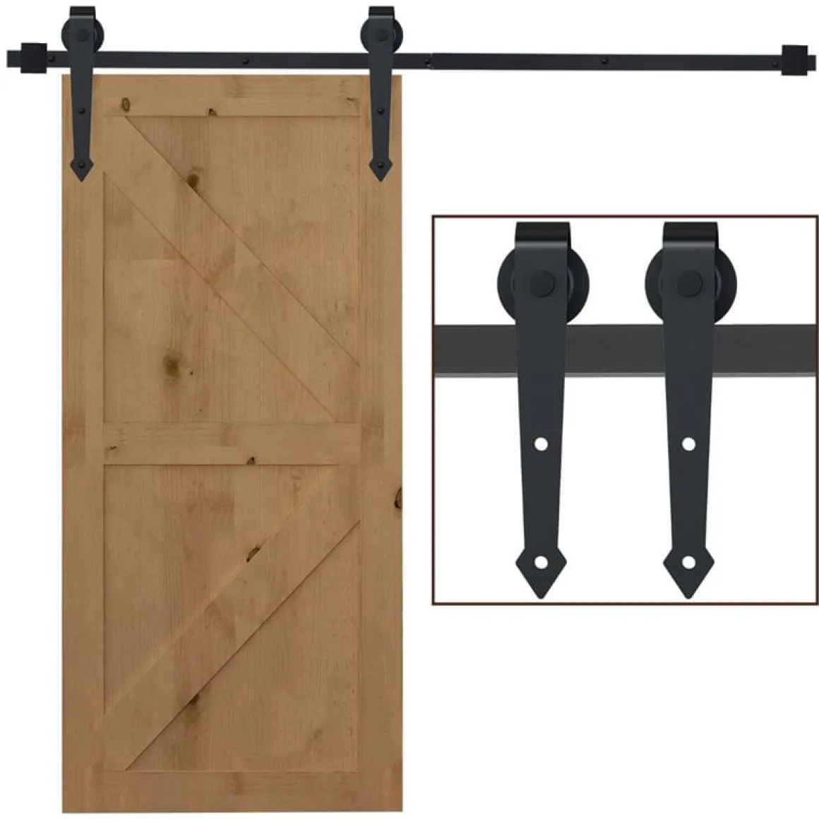 Kit de herrajes de puerta corredera Homcom negro 200 cm