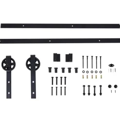 Kit de herrajes Homcom para puertas correderas negro 200 cm