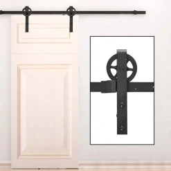 Kit de herrajes Homcom para puertas correderas negro 200 cm