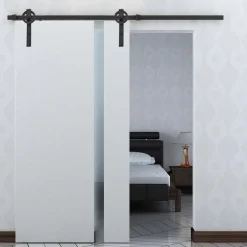 Kit de herrajes Homcom para puertas correderas negro 200 cm