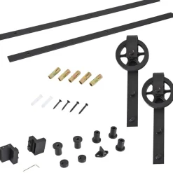 Kit de herrajes Homcom para puertas correderas negro 200 cm