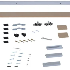 Kit de herrajes para puerta corredera Homcom marrón 3,06x200x3,05 cm