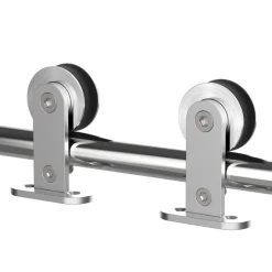 Kit de instalación puerta corredera Homcom acero inoxidable 2,5x200 cm