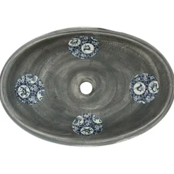 Lavabo de encimera Livha ovalado cerámica 15x59x40 cm