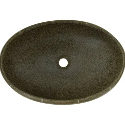 Lavabo de encimera Livha ovalado cerámica 15x59x40 cm