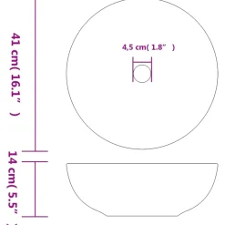Lavabo sobre encimera Monnet cerámica Ø41x14 cm
