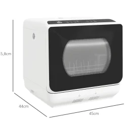 Lavavajillas compacto Homcom 4 servicio 6 programas blanco 45 cm