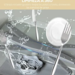 Lavavajillas compacto Homcom 4 servicio 6 programas blanco 45 cm