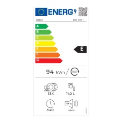 Lavavajillas Edesa EDB-6130-I integrable 13 cubiertos 5 programas E blanco 59,8 cm