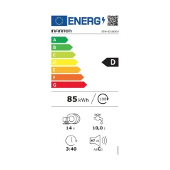 Lavavajillas Infiniton DIW-6218DD3 14 servicios 8 programas D negro 60 cm