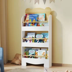 Librería infantil Osito Aiyaplay 3 niveles blanco/natural 110x55x15 cm
