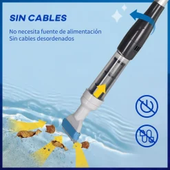 Limpia fondos Outsunny eléctrico con poste telescópico Ø6x162 cm