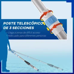 Limpia fondos Outsunny eléctrico con poste telescópico Ø6x162 cm