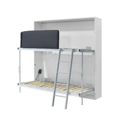 Litera abatible Matilda con somieres y esclera blanco 90x190 cm