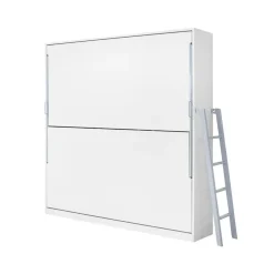Litera abatible Matilda con somieres y esclera blanco 90x190 cm