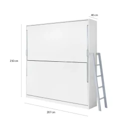 Litera abatible Matilda con somieres y esclera blanco 90x190 cm